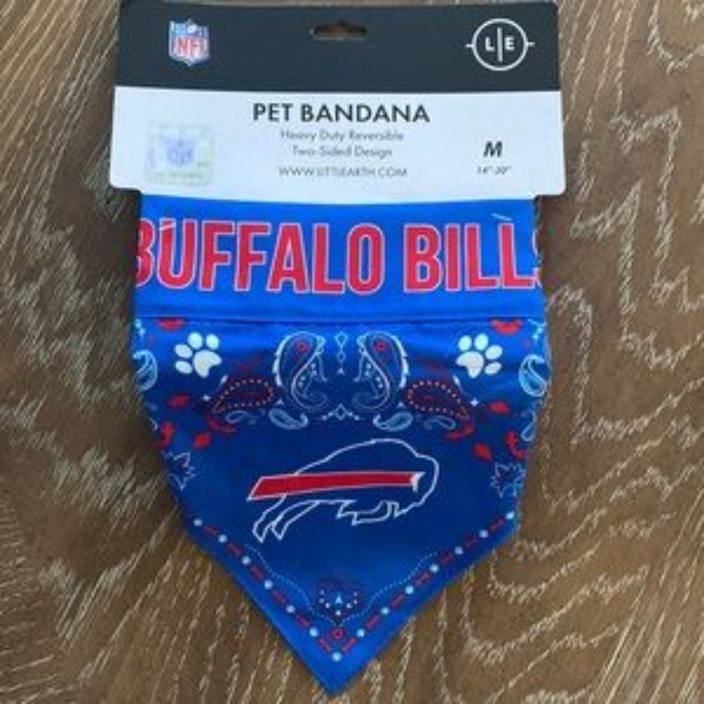 Buffalo Bills double sided pet bandana size medium